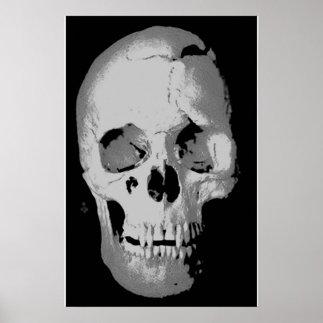 Affiche de crâne - Pop Art noir et blanc, Art Fant (Devant)
