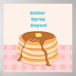 Affiche de crêpes répétés au sirop de beurre