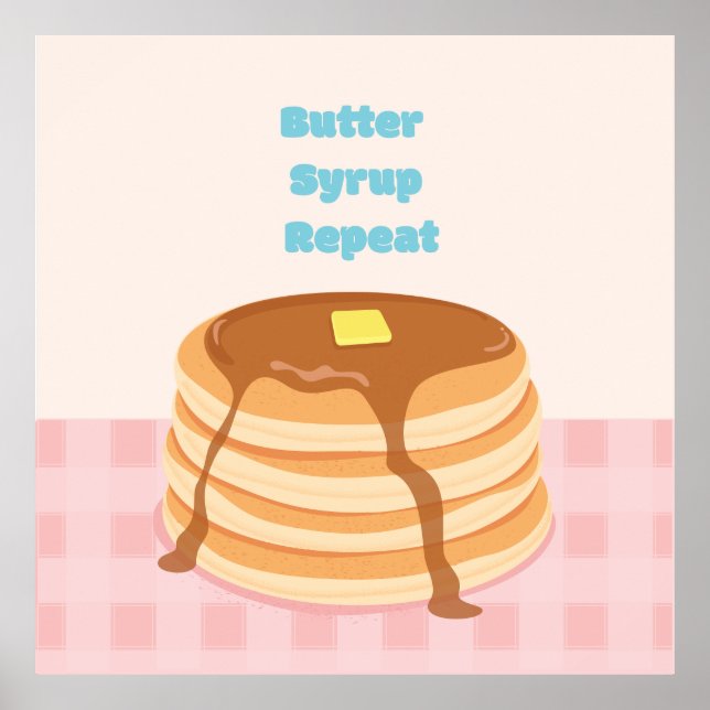 Affiche de crêpes répétés au sirop de beurre (Devant)