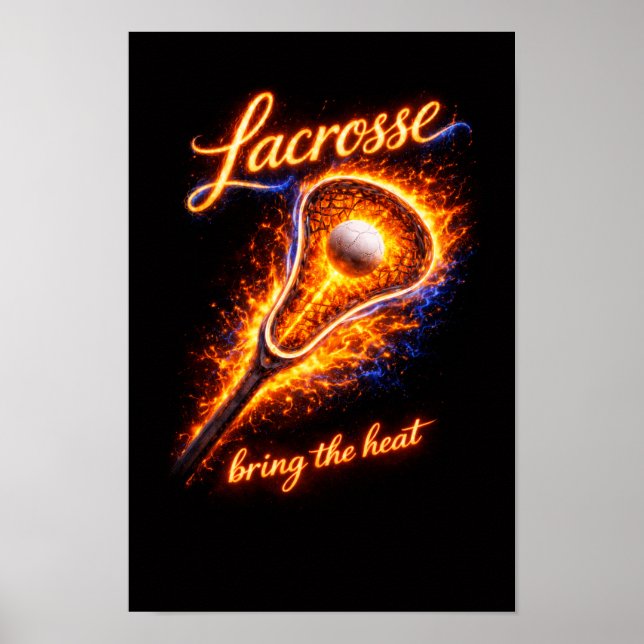 Affiche de crosse enflammée – décoration murale «  (Devant)