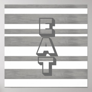affiche de cuisine avec manger en gris et blanc