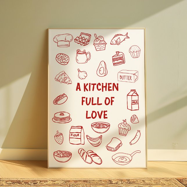 Affiche de cuisine de ferme Cuisine pleine d'amour (Créateur téléchargé)