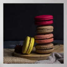 Affiche de cuisine Macarons Sucrés Macarons Rouge 
