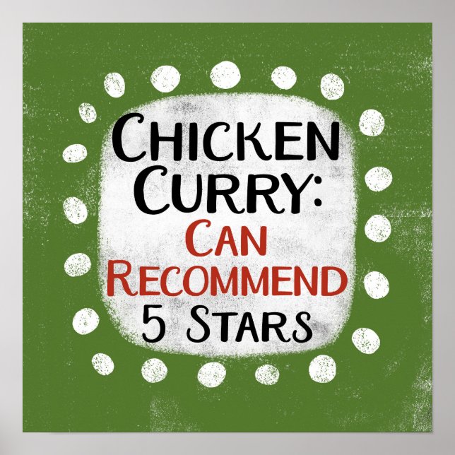 Affiche de cuisine poulet au curry 5 étoiles (Devant)