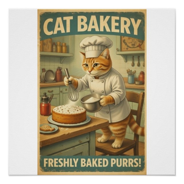 Affiche de cuisine pour chat (Devant)