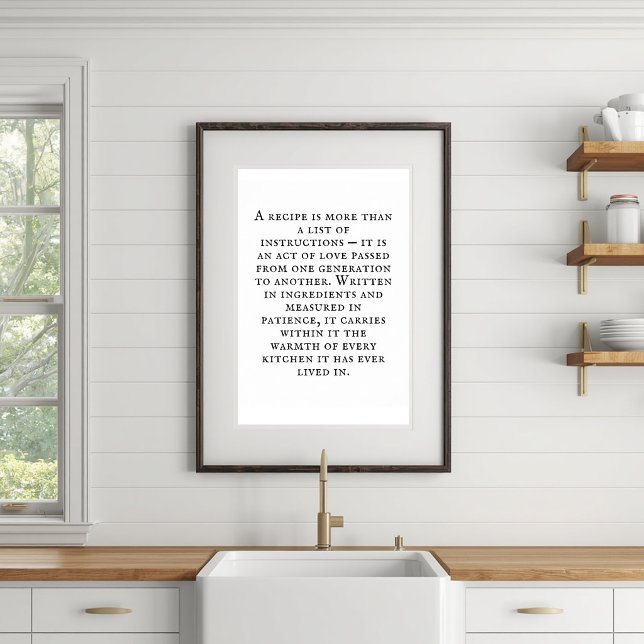 Affiche de cuisine rustique typographie vintage (Elegant Modern Rustic Kitchen Quote Poster)