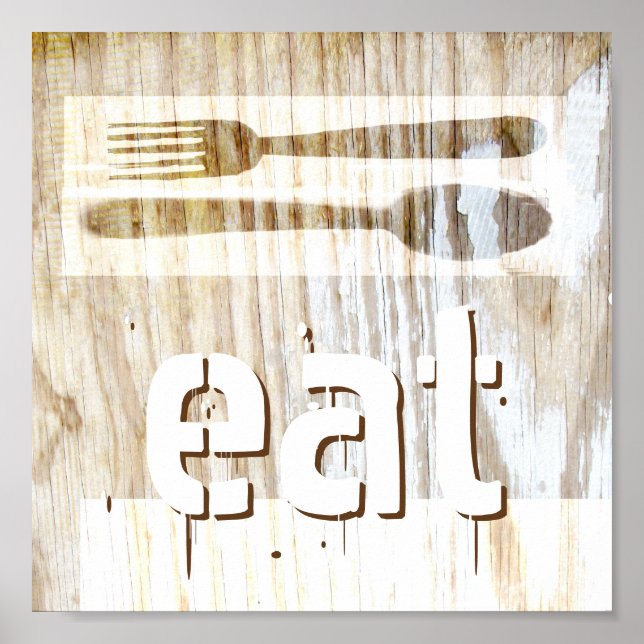 affiche de cuisine typographie rustique chic (Devant)