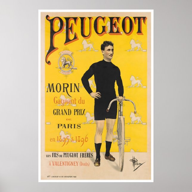 Affiche de cyclisme Art de vélo rétro Impression d (Devant)