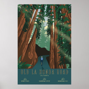 Affiche de cyclisme sur l'ancienne route de La Hon