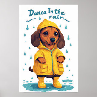Affiche de dachshund mignon