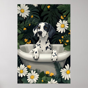 Affiche de Dalmatien dans la baignoire, Affiche de