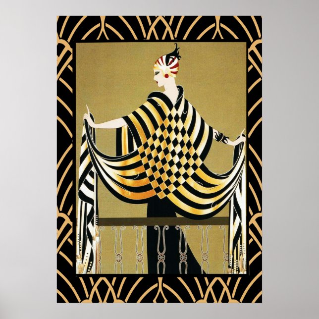 Affiche de dame Art Déco (Devant)