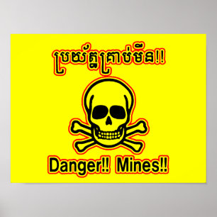 Affiche de danger de mines