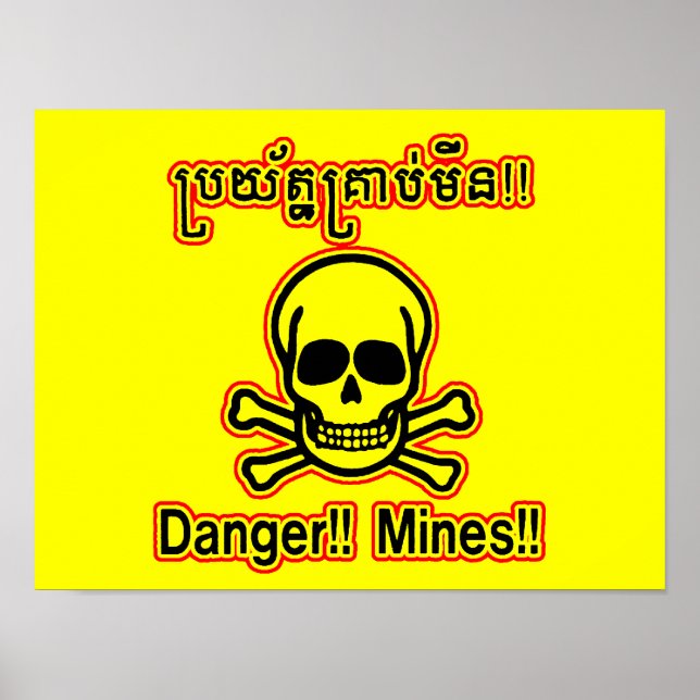 Affiche de danger de mines (Devant)
