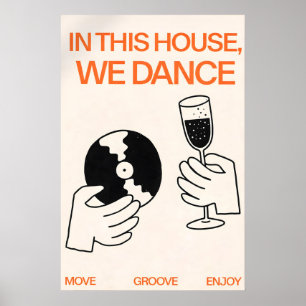 Affiche de danse, Art mural de typographie moderne