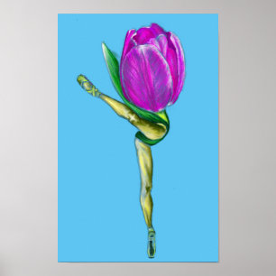 Affiche de danse de ballet Tulipe Ballerine - Pei