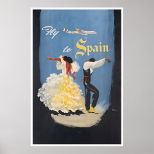 Affiche de danse flamenco espagnole pour voyage en