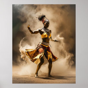 Affiche de danseuse africaine