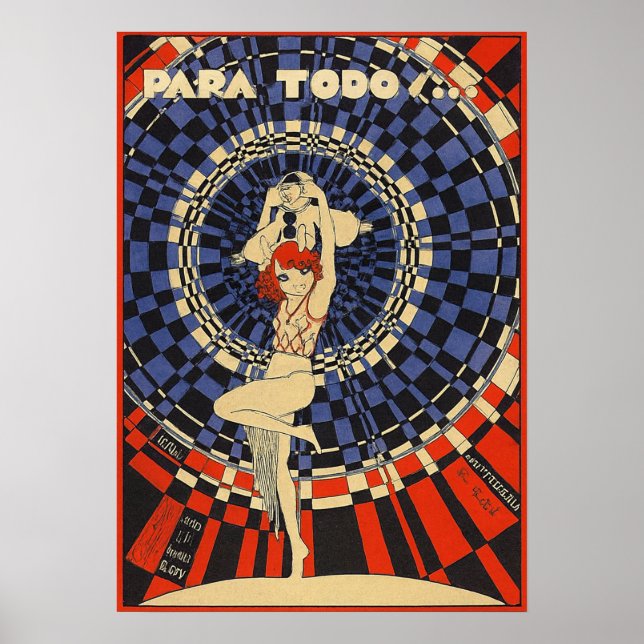 Affiche de danseuse Art Déco vintage – Rousse des  (Devant)