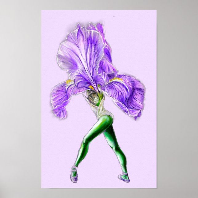 Affiche de danseuse de ballet Fleur d'Iris (Devant)