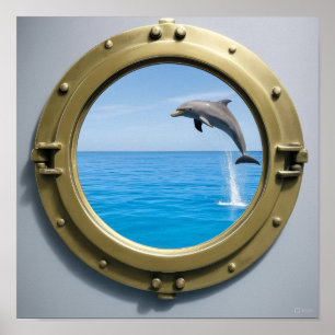 Affiche de dauphin décoratif pour cabine de croisi