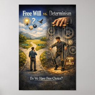 Affiche de débat sur la pensée du libre arbitre et