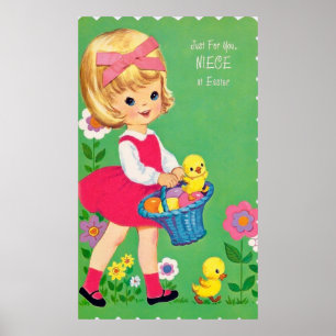 affiche de déco rétro vintage de Pâques