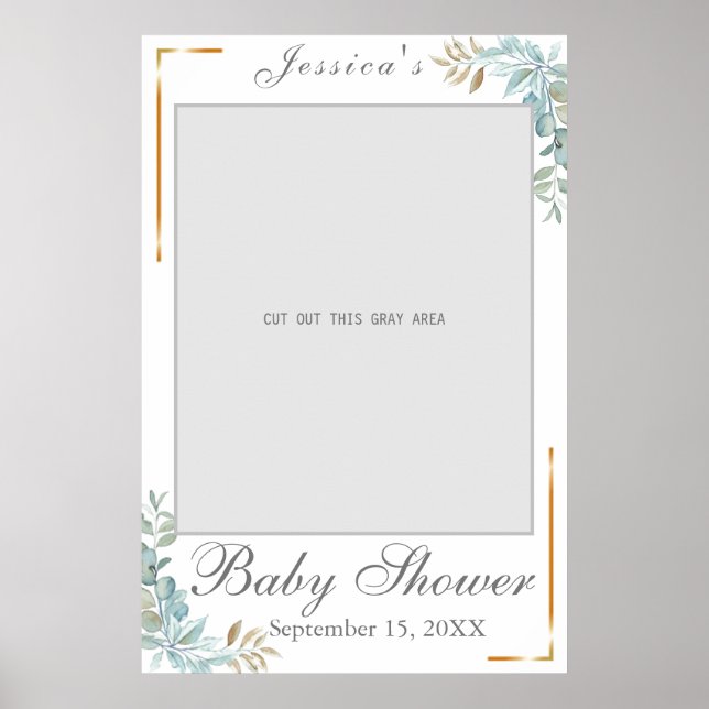 Affiche de décor pour baby shower à l'aquarelle (Devant)