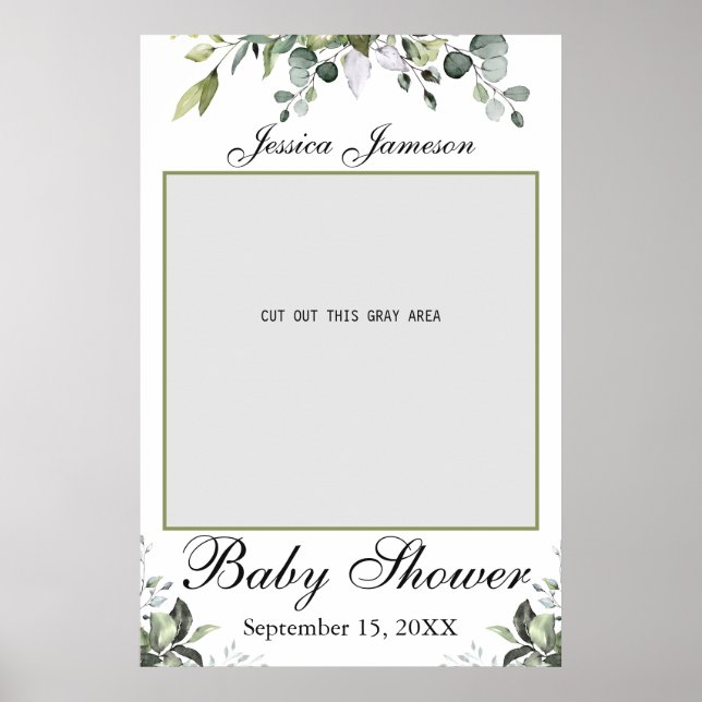Affiche de décor pour Baby Shower Eucalyptus (Devant)