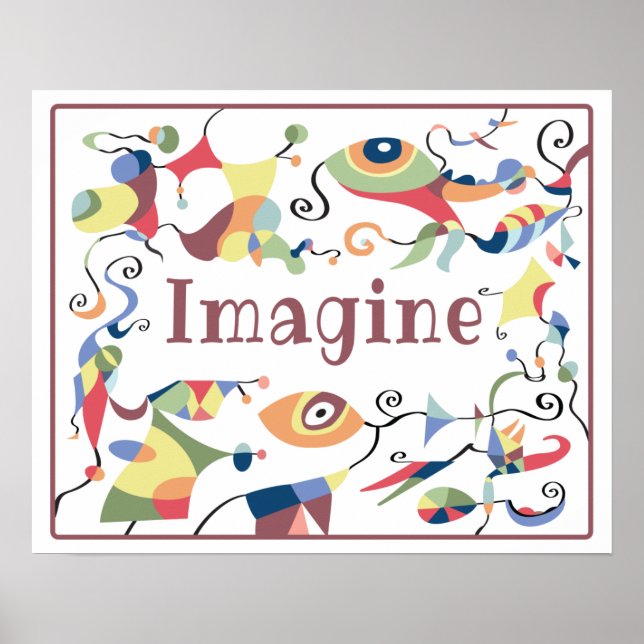 Affiche de décoration abstraite Imagine pour la ch (Devant)