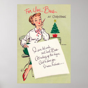 affiche de décoration de bureau rétro de Noël