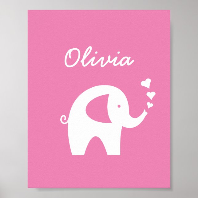 Affiche de décoration de chambre de bébé fille élé (Devant)