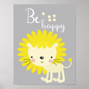 Affiche de décoration de chambre de nursery lion h