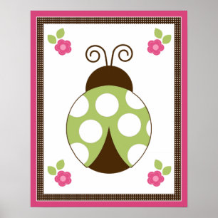 Affiche de décoration de nurserie Coccinelle migno