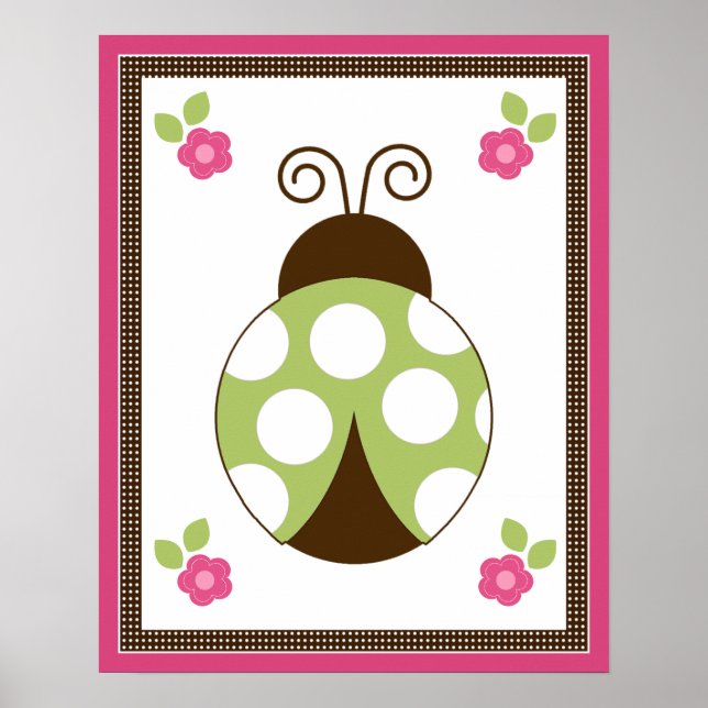 Affiche de décoration de nurserie Coccinelle migno (Devant)