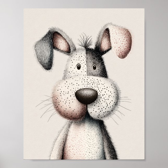 Affiche de décoration de nurserie de chien mignon  (Devant)