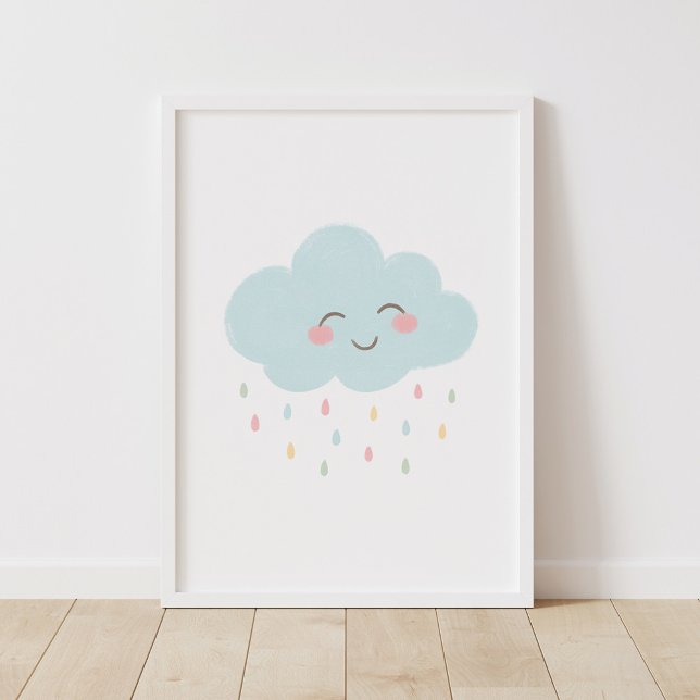 Affiche de décoration de nursery Happy Cloud Paste (Créateur téléchargé)