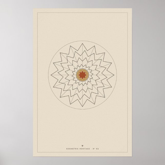 Affiche de décoration murale à rosette de géométri (Devant)