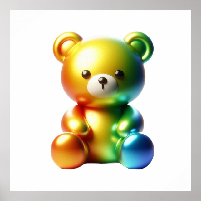 Affiche de décoration murale avec un ours en peluc (Devant)
