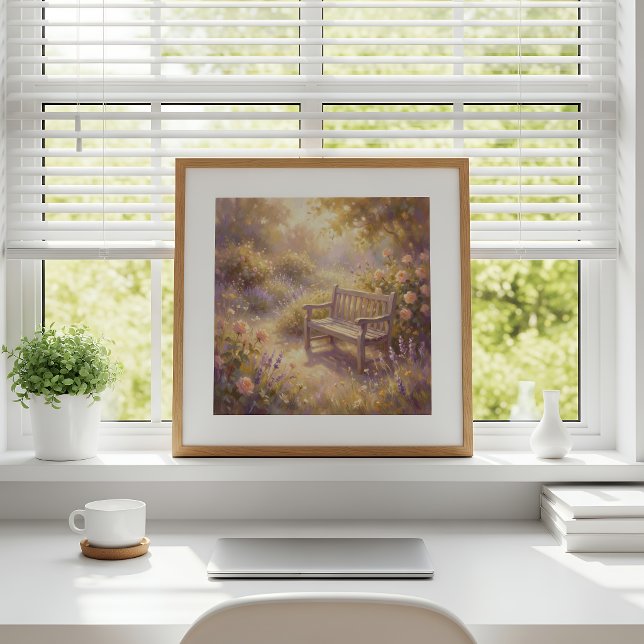 Affiche de décoration murale de banc de jardin (Créateur téléchargé)