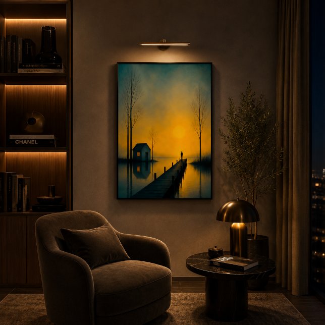 Affiche de décoration murale de lac au coucher du  (Créateur téléchargé)