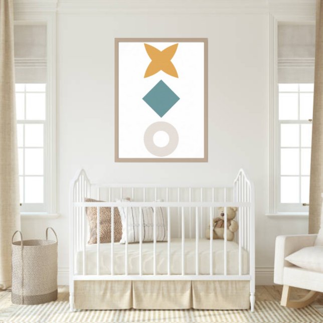 Affiche de décoration murale de nurserie Bauhaus m (Neutral Bauhaus wall art for modern nurseries. Clean, warm, and timeless.)