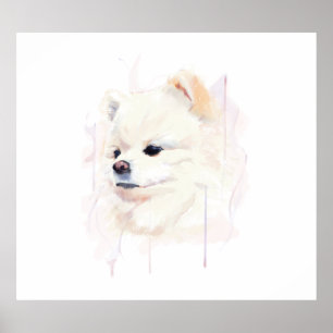 Affiche de décoration murale de Pomeranian, Peintu