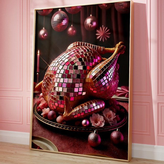 Affiche de décoration murale dino disco drôle (Créateur téléchargé)