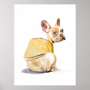 Affiche de décoration murale drôle de Bouledogue F