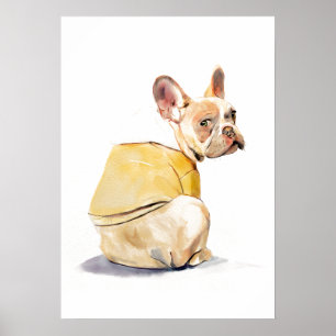 Affiche de décoration murale drôle de Bouledogue F