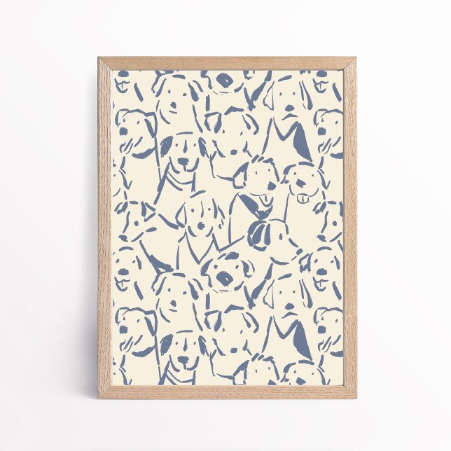 Affiche de décoration murale esquisse de chien (Créateur téléchargé)