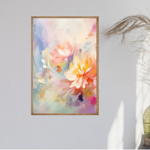 Affiche de décoration murale florale aquarelle abs
