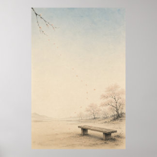 Affiche de décoration murale Japandi sur le chemin