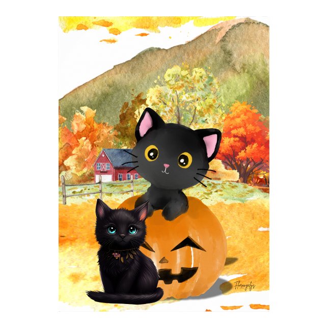 Affiche de décoration murale « Maman et moi » Chat (Black Cats “Mommy and Me” Wall Art Poster)